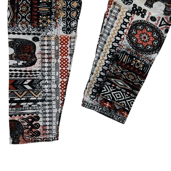 Boho Print Tribal Aztec Pattern Pull On Leggings No Tag - Picture 5 of 10